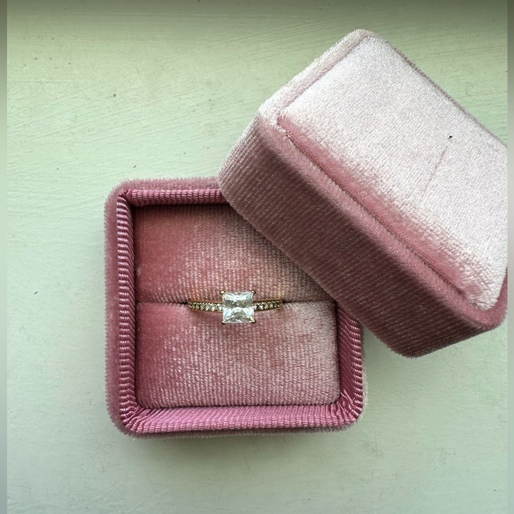 Gold Princess Cut Promise Ring
